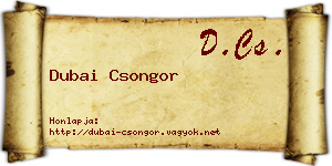 Dubai Csongor névjegykártya